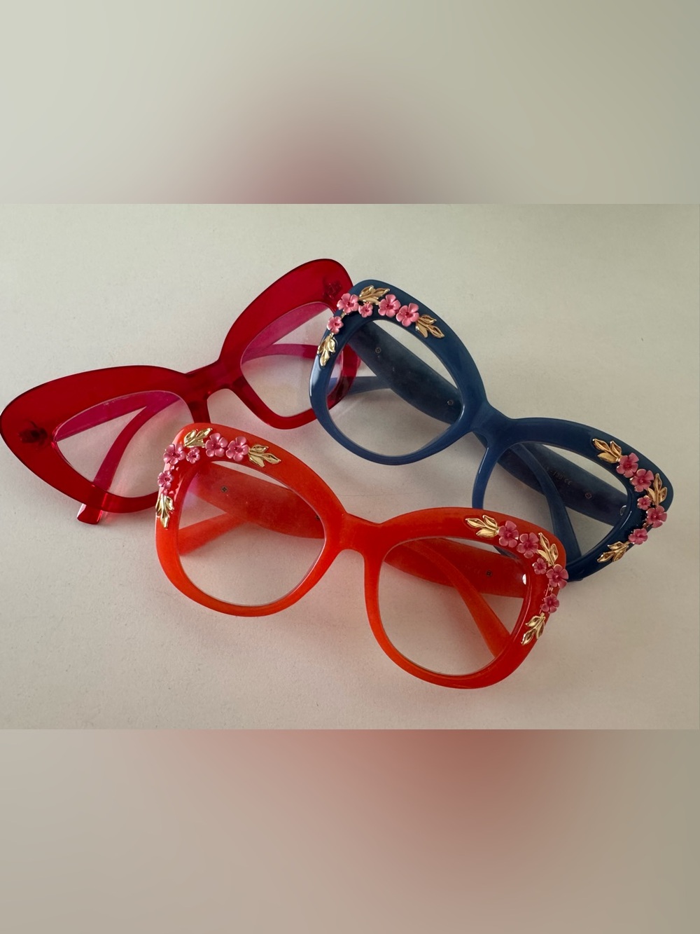 Amazon Women's Floral Accent Cheater Reader Glasses Set of 3 2.50 magnifying